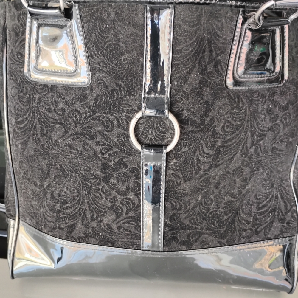 essence of BEAUTY Classic Black Tote with Silver Accents